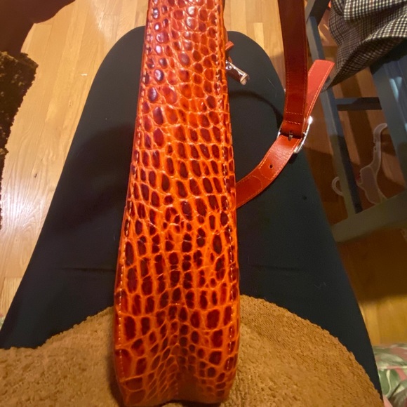 Longchamp Roseau Croc Embossed Crossbody Bag - Picture 13 of 15